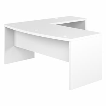 Office By Kathy Ireland Echo 72&quot;W Bow Front L-Shaped Desk, Pure White