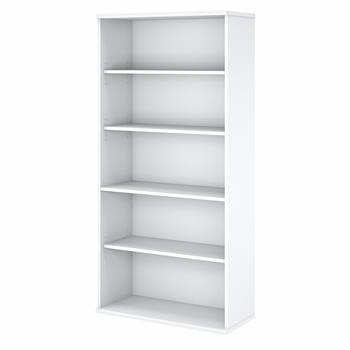 Bush Business Furniture Easy Office 5-Shelf Bookcase, Pure White