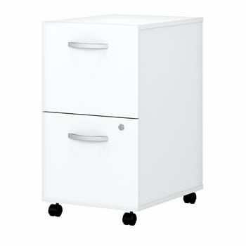Bush Business Furniture Easy Office 2 Drawer Mobile File Cabinet, Pure White
