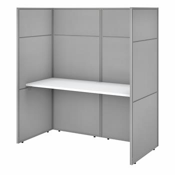 Bush Business Furniture Easy Office 60&quot;W Cubicle Desk Workstation with 66&quot;H Closed Panels, Pure White