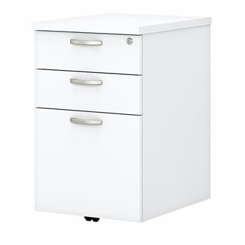Bush Business Furniture Easy Office 3-Drawer Mobile File Cabinet, Pure White