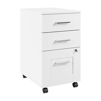 Bush Business Furniture Hampton Heights 16&quot;W 3 Drawer Mobile File Cabinet, White