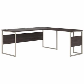 Bush Business Furniture Hybrid 72&quot;W x 30&quot;D L-Shaped Table Desk with Metal Legs, Storm Gray