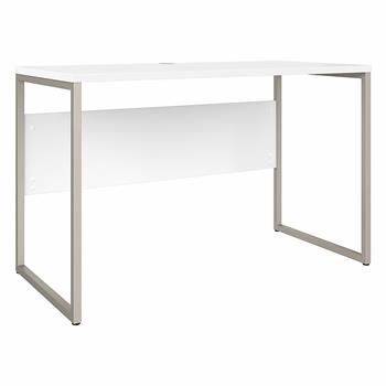 Bush Business Furniture Hybrid 48&quot;W x 24&quot;D Computer Table Desk with Metal Legs, White