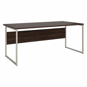 Bush Business Furniture Hybrid 72&quot;W x 36&quot;D Computer Table Desk with Metal Legs, Black Walnut