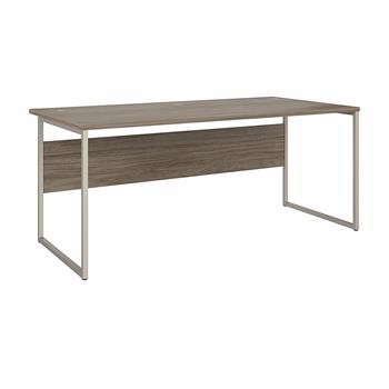 Bush Business Furniture Hybrid 72&quot;W x 36&quot;D Computer Table Desk with Metal Legs, Modern Hickory