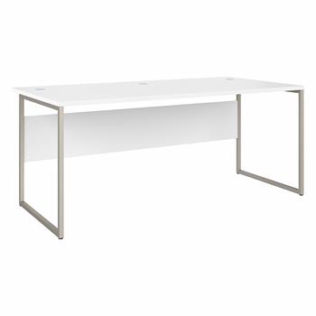 Bush Business Furniture Hybrid 72&quot;W x 36&quot;D Computer Table Desk with Metal Legs, White
