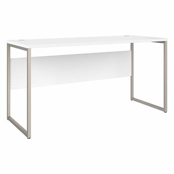Bush Business Furniture Hybrid 60&quot;W x 24&quot;D Computer Table Desk with Metal Legs, White