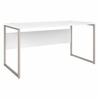 Bush Business Furniture Hybrid 60&quot;W x 30&quot;D Computer Table Desk with Metal Legs, White