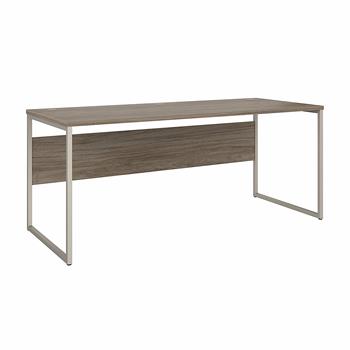 Bush Business Furniture Hybrid 72&quot;W x 30&quot;D Computer Table Desk with Metal Legs, Modern Hickory