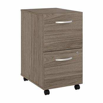 Bush Business Furniture Hybrid 2-Drawer Mobile File Cabinet, Modern Hickory