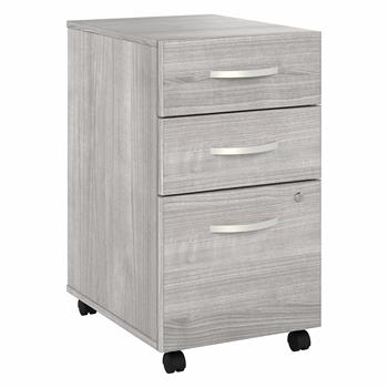 Bush Business Furniture Hybrid 3 Drawer Mobile File Cabinet, 15.71 in L x 20.20 in W x 27.79 in H, Platinum Gray
