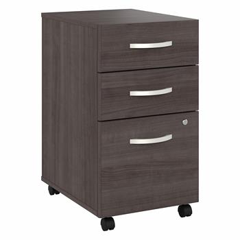 Bush Business Furniture Hybrid 3 Drawer Mobile File Cabinet, 15.71 in L x 20.20 in W x 27.79 in H, Storm Gray