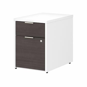 Bush Business Furniture Jamestown 2-Drawer File Cabinet, White And Storm Gray