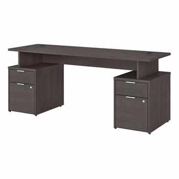 Bush Business Furniture Jamestown 72&quot;W Desk with 4 Drawers, Storm Gray
