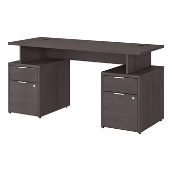 Bush Business Furniture Jamestown 60&quot;W Desk with 4 Drawers, Storm Gray