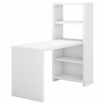 Bush Business Furniture Office by kathy ireland&#174; Echo 56W Bookcase Desk, Pure White