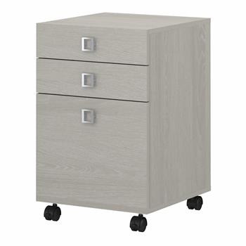 Office By Kathy Ireland Echo 3 Drawer Mobile File Cabinet, 15.47 in L x 16.34 in W x 23.82 in H, Gray Sand