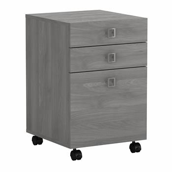 Office By Kathy Ireland Echo 3-Drawer Mobile File Cabinet, Modern Gray