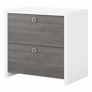 Office By Kathy Ireland Echo 2-Drawer Lateral File Cabinet, Pure White and Modern Gray