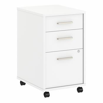 Bush Business Furniture Office by kathy ireland&#174; Method 3-Drawer Mobile File Cabinet, White