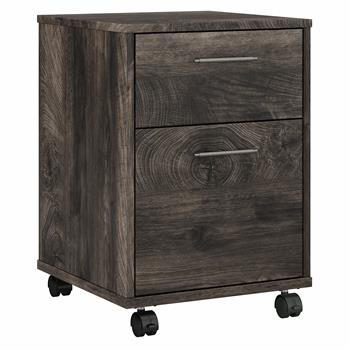 Bush Business Furniture Key West 2 Drawer Mobile File Cabinet, 15.51 in L x 15.75 in W x 22.20 in H, Dark Gray Hickory