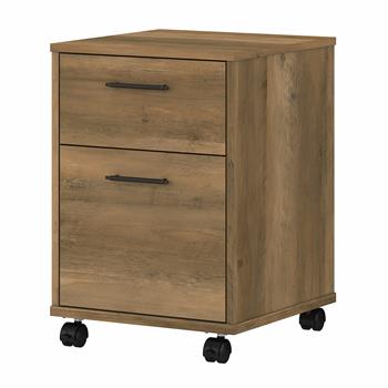 Bush Business Furniture Key West 2 Drawer Mobile File Cabinet, 15.51 in L x 15.75 in W x 22.20 in H, Reclaimed Pine