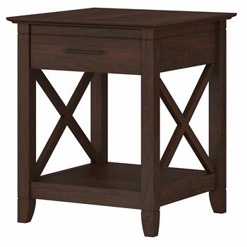 Bush Business Furniture Key West End Table with Storage, 20 in L x 20 in W x 23.94 in H, Bing Cherry