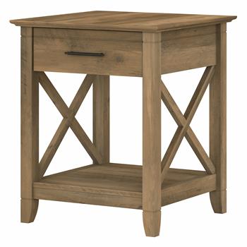 Bush Business Furniture Key West End Table with Storage, 20 in L x 20 in W x 23.94 in H, Reclaimed Pine