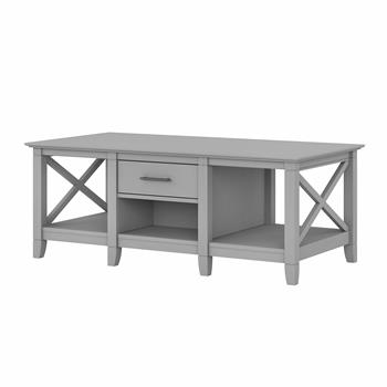 Bush Business Furniture Key West Coffee Table with Storage, Cape Cod Gray