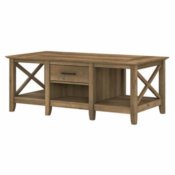 Bush Business Furniture Key West Coffee Table with Storage, Reclaimed Pine