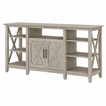 Bush Business Furniture Key West Tall TV Stand for 65&quot; TV, Washed Gray