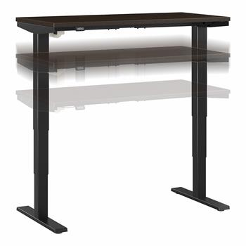 Bush Business Furniture Move 40 Series by 48&quot;W x 24&quot;D Electric Height Adjustable Standing Desk, Mocha Cherry with Black Base