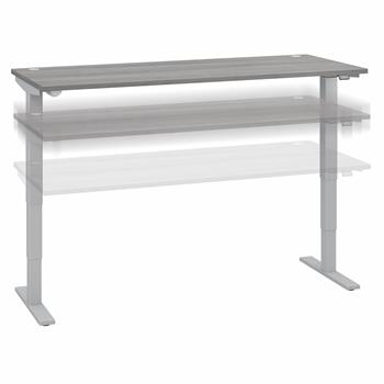 Bush Business Furniture Move 40 Series 72&quot;W x 30&quot;D Electric Height Adjustable Standing Desk, Platinum Gray