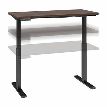 Bush Business Furniture Move 60 Series 48&quot;W x 24&quot;D Height Adjustable Standing Desk, Black Walnut with Black Base