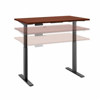 Bush Business Furniture Move 60 Series 48&quot;W x 24&quot;D Height Adjustable Standing Desk, Hansen Cherry with Black Base