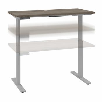 Bush Business Furniture Move 60 Series 48&quot;W x 24&quot;D Height Adjustable Standing Desk, Modern Hickory With Cool Gray Metallic Base