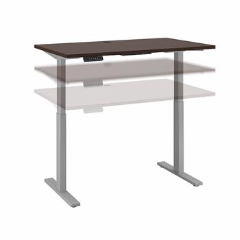 Bush Business Furniture Move 60 Series 48&quot;W x 24&quot;D Height Adjustable Standing Desk, Mocha Cherry with Cool Gray Metallic Base