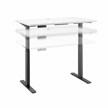 Bush Business Furniture Move 60 Series 48&quot;W x 24&quot;D Electric Height Adjustable Standing Desk, White/Black Base