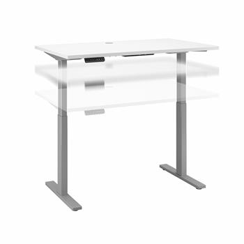 Bush Business Furniture Move 60 Series 48&quot;W x 24&quot;D Electric Height Adjustable Standing Desk, White With Cool Gray Metallic Base
