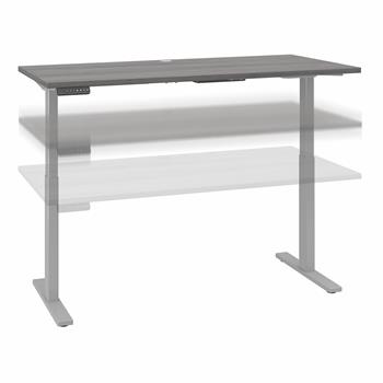 Bush Business Furniture Move 60 Series 60&quot;W x 30&quot;D Height Adjustable Standing Desk, Platinum Gray With Cool Gray Metallic Base