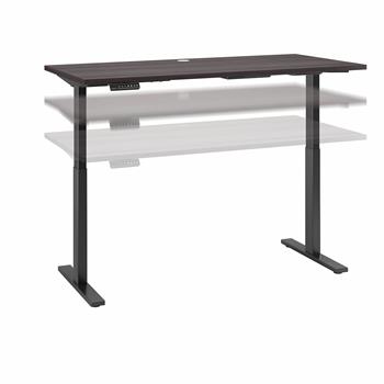 Bush Business Furniture Move 60 Series Height Adjustable Standing Desk, 60&quot;W X 30&quot;D, Storm Gray With Black Base