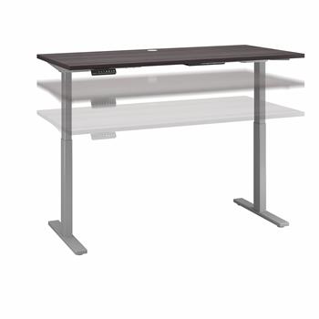 Bush Business Furniture Move 60 Series 60&quot;W x 30&quot;D Height Adjustable Standing Desk, Storm Gray With Cool Gray Metallic Base