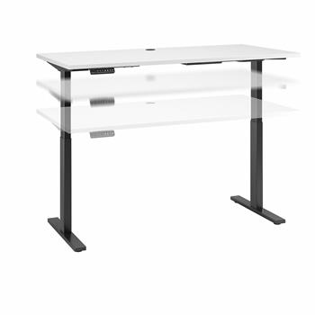 Bush Business Furniture Move 60 Series 60&quot;W x 30&quot;D Height Adjustable Standing Desk, White with Black Base