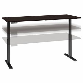 Bush Business Furniture Move 60 Series 72&quot;W x 30&quot;D Height Adjustable Standing Desk, Black Walnut with Black Base
