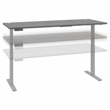 Bush Business Furniture Move 60 Series Height Adjustable Standing Desk, 72&quot;W X 30&quot;D, Platinum Gray With Cool Gray Metallic Base