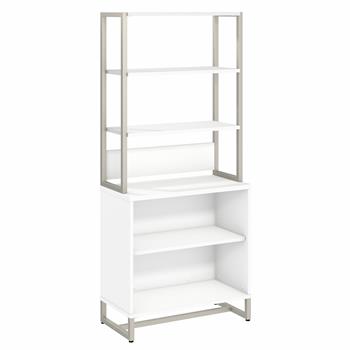 Office By Kathy Ireland Method Bookcase with Hutch, White