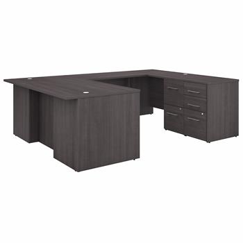 Bush Business Furniture Office 500 72&quot;W U Shaped Executive Desk with Drawers, Storm Gray