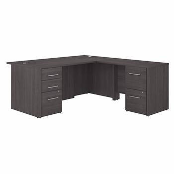 Bush Business Furniture Office 500 72&quot;W L-Shaped Executive Desk with Drawers, Storm Gray