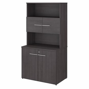 Bush Business Furniture Office 500 36&quot;W Tall Storage Cabinet with Doors and Shelves, Storm Gray
